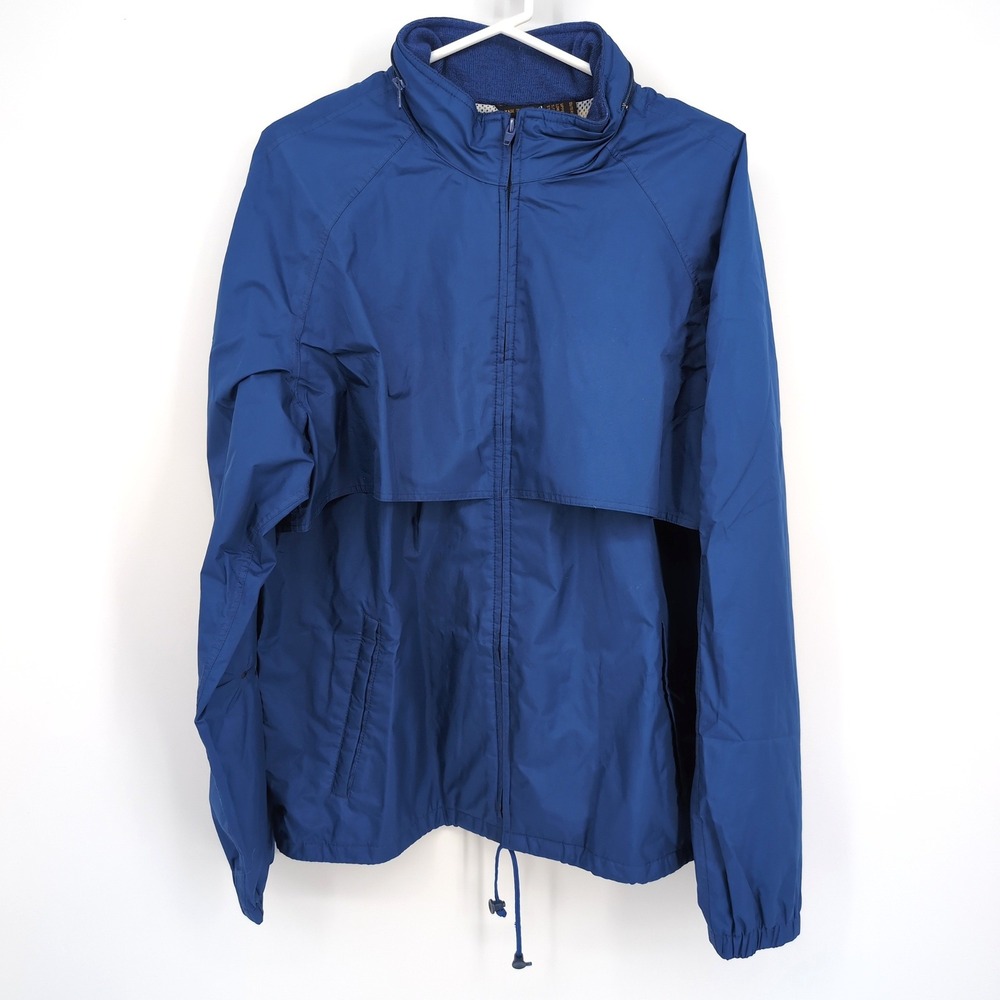 Eddie Bauer Windbreaker Blue Gore-Tex Hooded Full Zip Mens XL